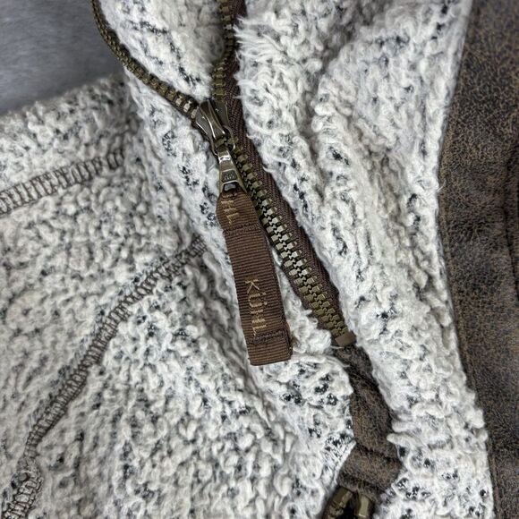 Kuhl Flight Jacket Womens XS Ivory Sherpa Fleece Hooded Full Zip Thumbholes - Picture 6 of 15